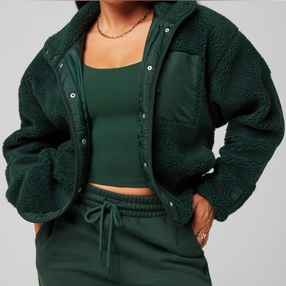💚🌲 Fabletics Tahoe Teddy Jacket Evergreen 🌲💚